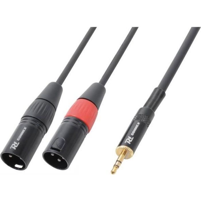 Câble Audio PD Connex 2x Jack 6,35 Mm Mâle Mono – 5 M – Pour Relier Enceintes, Amplis, Tables De Mixage – Câble Professionnel OFC, Connecteurs Métal