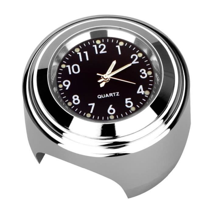 YUANGANG Montre De Moto, Horloge De Guidon De Moto étanche En Alliage D'aluminium Pour Guidon De 22 Mm Et 25.4 Mm 5.6 * 4.8 * 3.6cm (Panneau Noir