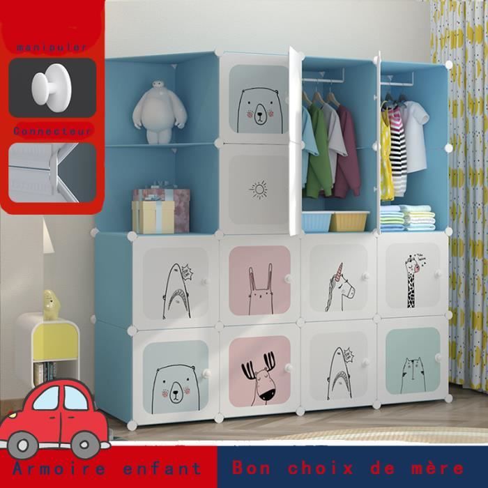 Armoire Enfant Bleu 14 Portes 2 Treillis Armoire Demi Angle
