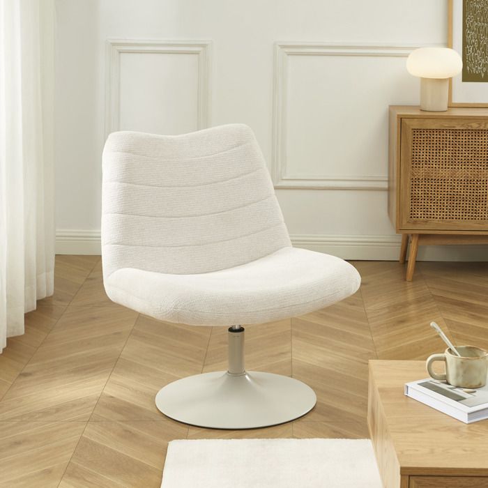 Fauteuil rotatif ANTEA tissu beige