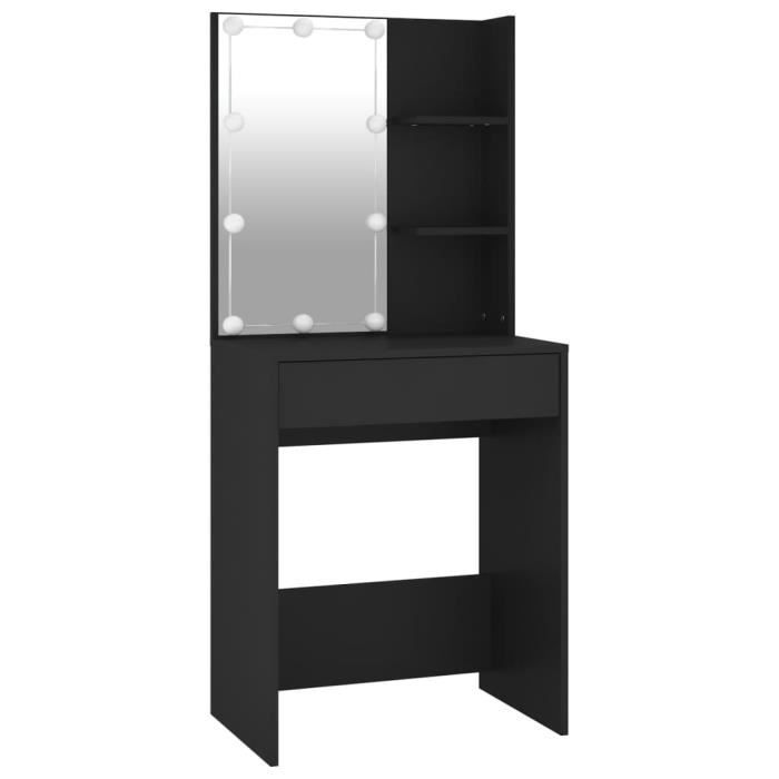 BETTEVE Coiffeuse avec LED Noir 60x40x140 cm9472646299871