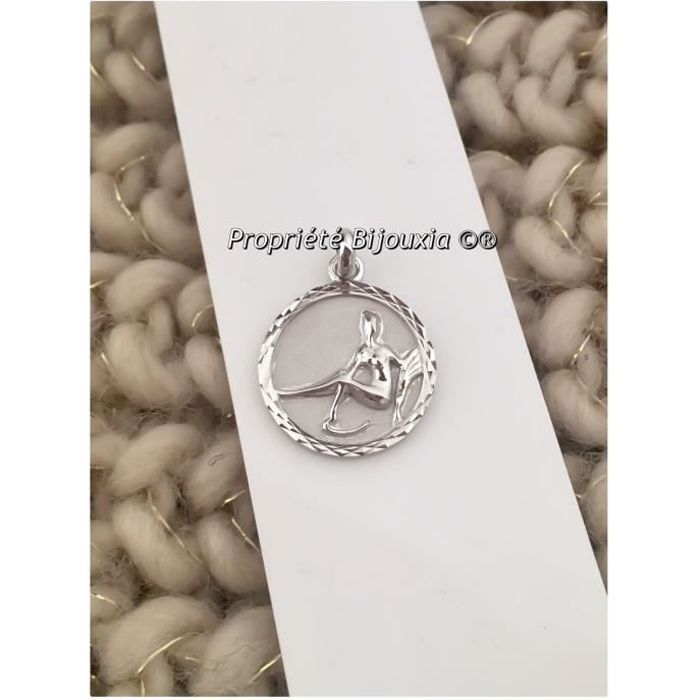CHAINE Pendentif Médaille Zodiaque VIERGE ARGENT NEUF