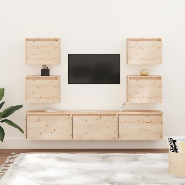 Commode FLAM 110x40x80 cm bois de pin massif | Leroy Merlin