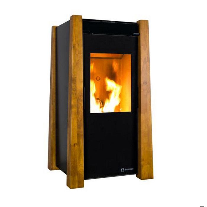 ecoforest poele a granules de bois 9 5kw noir bois 20887 cdiscount bricolage
