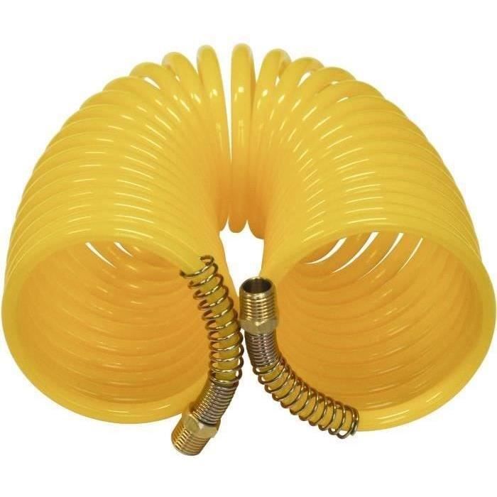 Tuyau Spirale pour air comprimé, extensible jusque 7,5 mètres, équipé de deux filetages mâles G1/4
