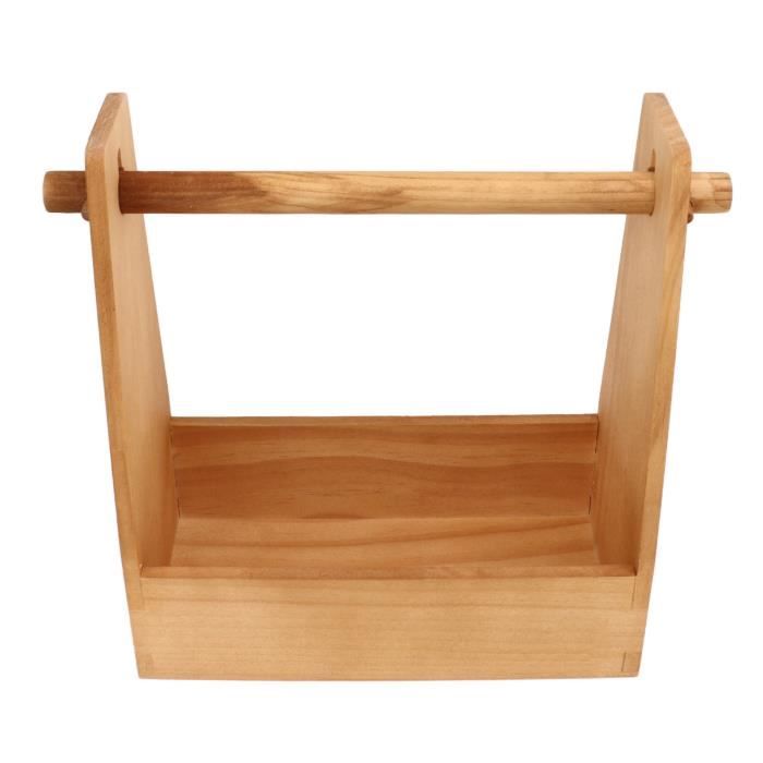 Panier De Rangement En Bois Naturel Avec Poignée + 5 Cintres – Idéal Baby Shower, Anniversaire Bébé Ou Cadeau Naissance