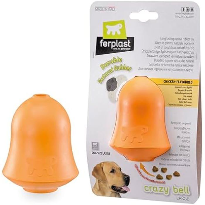 Meilleurs prix pour Ferplast Jouet Chien, Distributeur Croquettes ou Friandises, en Caoutchouc Naturel Durable à Mâcher, Arôme de Poulet, Rebondissant,