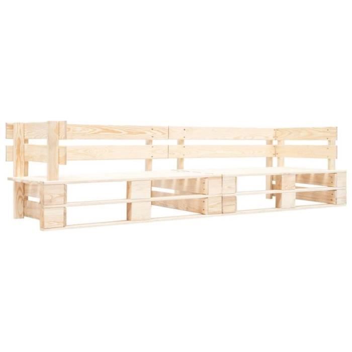 vidaXL Canapé de Jardin Palette Bois Naturel - vue 2