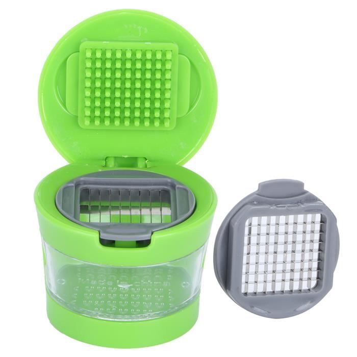 Hachoir à Légumes KSTE - Acier Inoxydable - Lames Tranchantes - Coupe Herbes, Légumes - Design Ergonomique Jaune