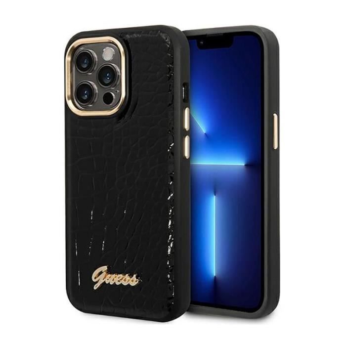 Guess Collection Croco - Coque pour iPhone 14 Pro Max (Noir) - 3666339082871