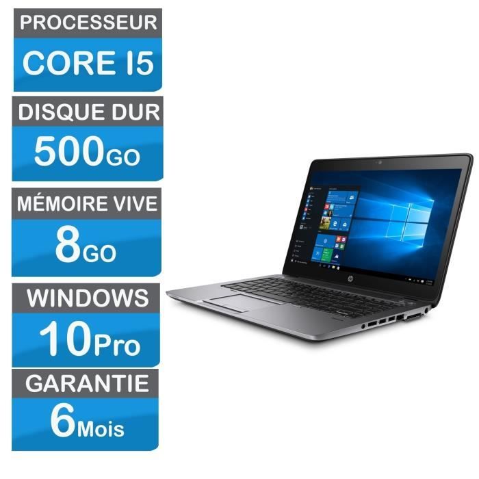 HP Elitebook 840 - Core i5 5300U@2.30GHz - 8Go - 500Go - Win10 -14 - Hewlett packard