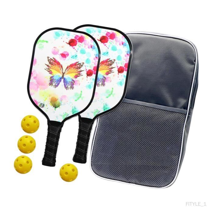 Pickleball Paddles Set de 2 Raquettes de Pickleball avec 4 Balles et