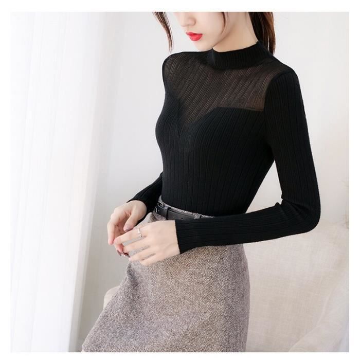 PULL Pull col roul manches longues pour femmes chandail sexy