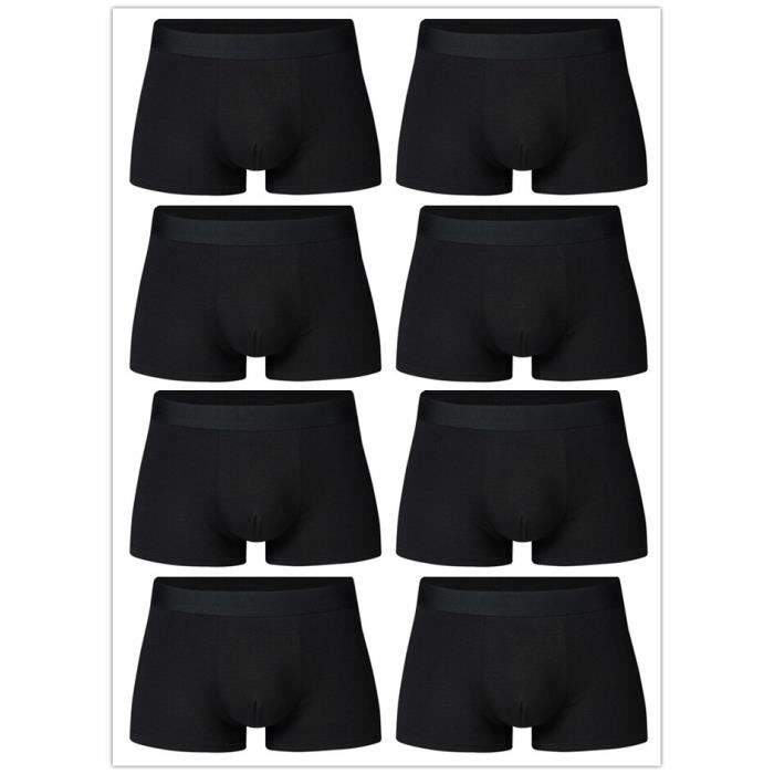 Sous vetement Calecon en coton pour homme lot de 8 pieces sous vetements masculins boxer respirant solide Type CM 04 8 pieces Blanc Cdiscount Pret a Porter