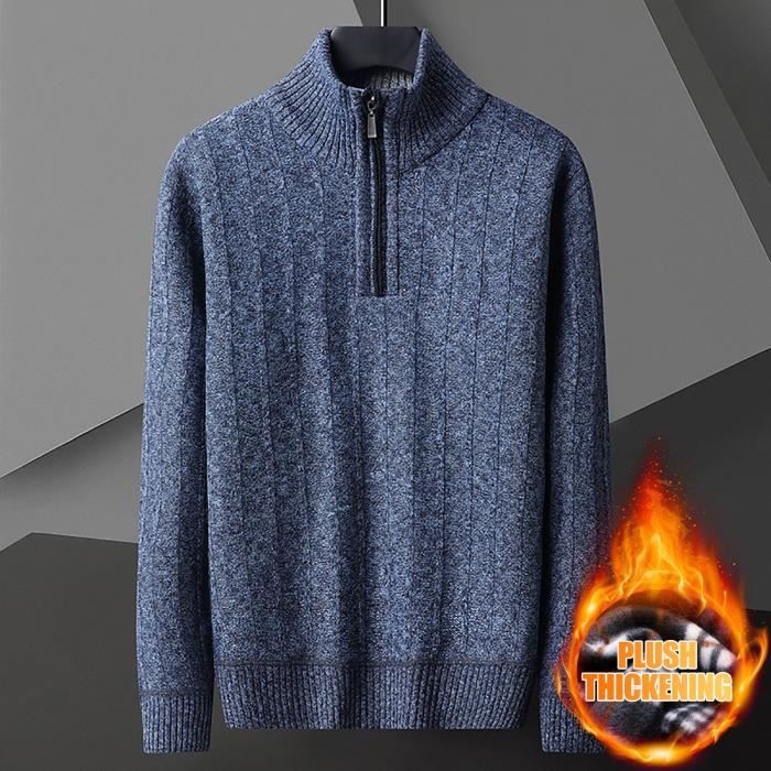 Dernier Homme Half Zip rayé confortable Sweaters Jumpers Smart 3 Couleurs Styles