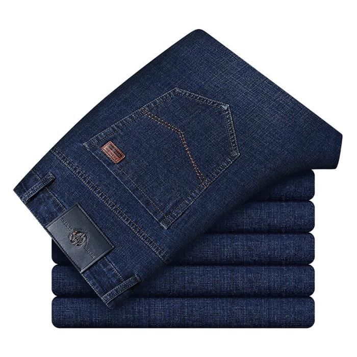 Pantalon Cargo Homme En Denim Stretch - Coupe Droite Décontractée - Taille élastique - Pour Travail, Sport Et Quotidien