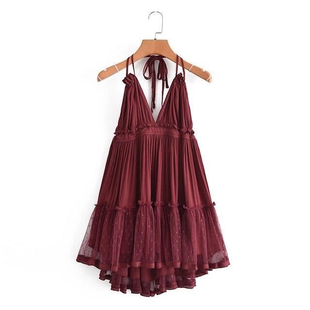 Robe longue de plage aztèque bariolée
