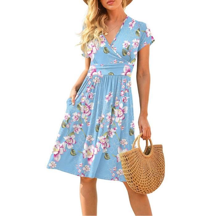 Robe Unie Col V Mode Longue