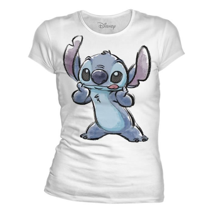 Tee-shirt fille Stitch blanc (3-8A) - DistriCenter