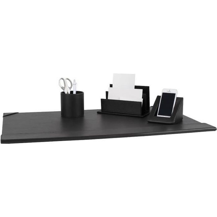 Parure De Bureau 4 Pieces Eleonore Sous Mains 70x45 Cm Noir Achat Vente Sous Main Parure De Bureau 4 Pieces Eleo Cdiscount