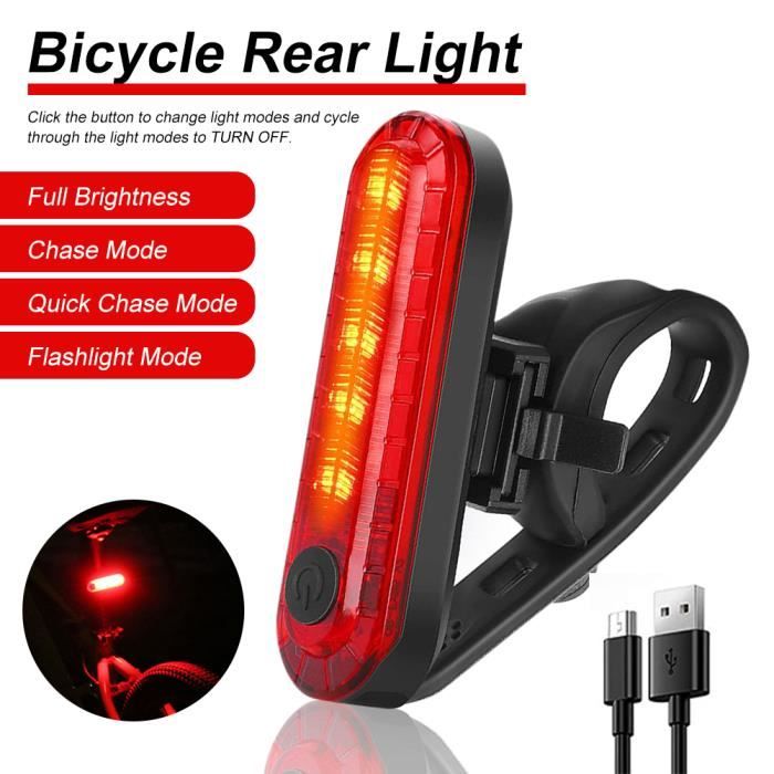 Mohard Kit Éclairage Vélo Avant Arrière 8+12 Modes - Phare LED USB Rechargeable Puissant Étanche IP65 - Feu Velo Ultra Brillant