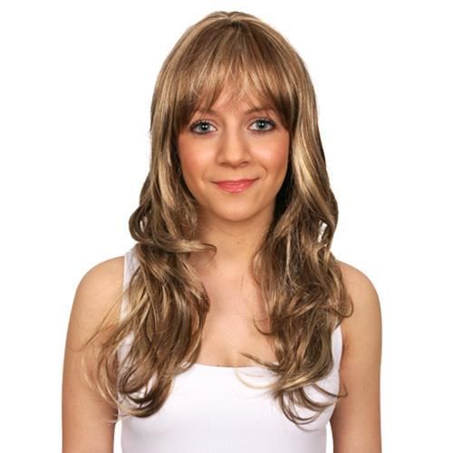 Perruque Femme Mi-longue Châtain Méché Cuivré - Synthétique, Raie Libre, Bonnet Moyen