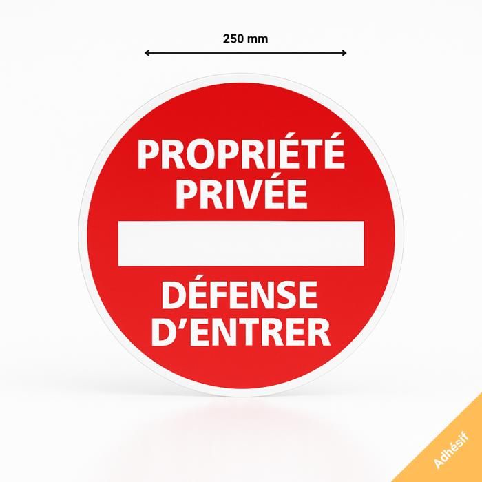 Cartello Divieto Di Sosta Proprietà Privata 24h/24 7g/7 - Aua Signaletique - 130 Mm - Adesivo In Vinile O Alluminio Dibond - Produzione Francese