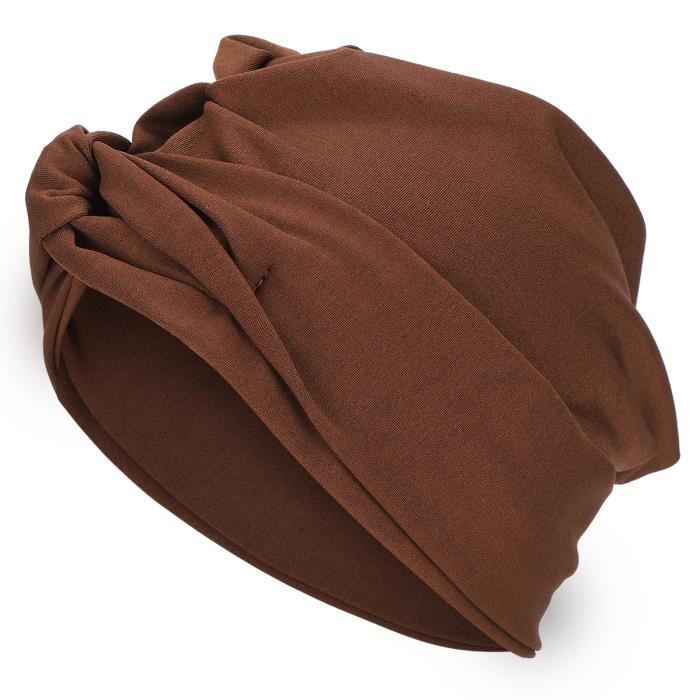 Alnorm Turban plissé chic Cadeaux chimio couvre-chef pour femme, beige, taille unique