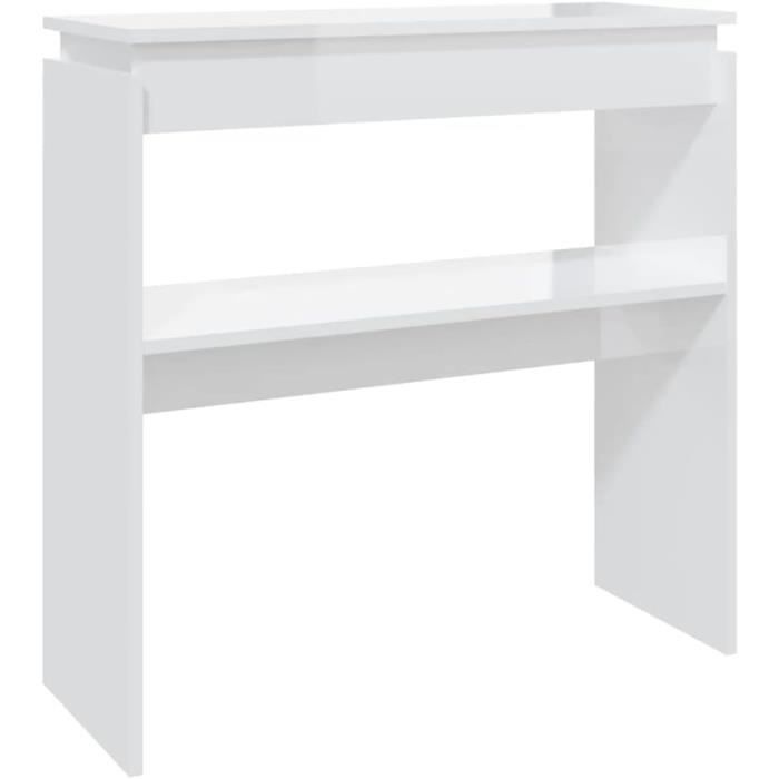 Table Console vidaXL Pin Massif Blanc 110x40x72 cm Rustique 2 Tiroirs Rangement Maison Intérieur Salon Couloir