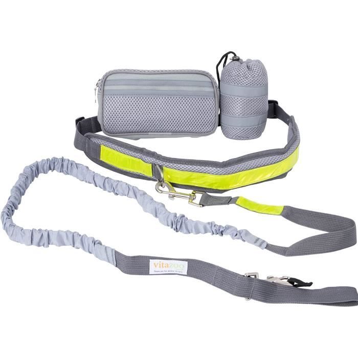 Meilleurs prix pour vitazoo Laisse Canicross pour Chien - Laisse Main Libre Chien pour Jogging Marche avec Ceinture Ventrale Réglable et Bandes Réfl205