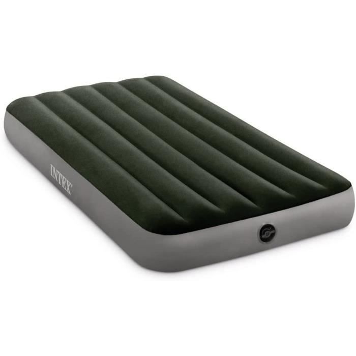 INTEX Matelas Prestige Downy 2 Places Large Avec Gonfleur Inclus - Technologie Fiber-Tech