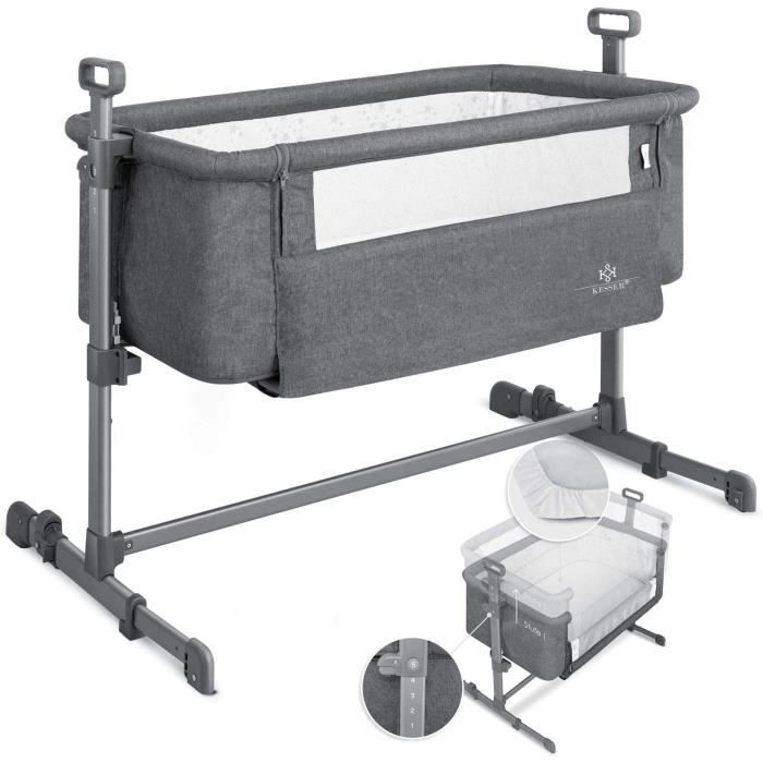 Lit De Voyage Pliable Pour Bébé - Léger, Avec Filet Aéré Et Sac De Transport - Bleu
