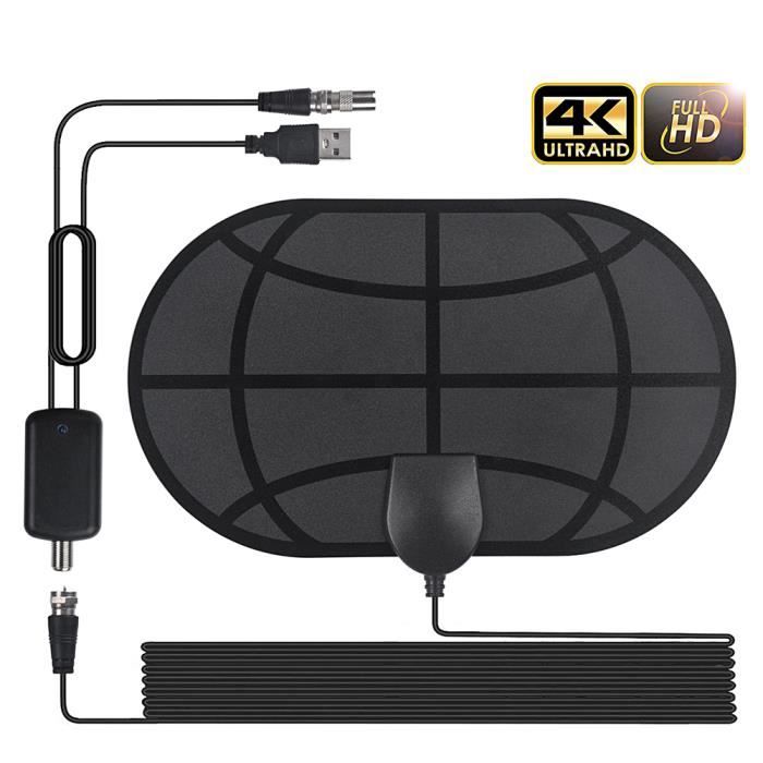 Antenne TV HDTV Antennes TV d'intérieur Antenne 50 Mile Range Noir -  réglage antenne, avis et prix pas cher - Cdiscount