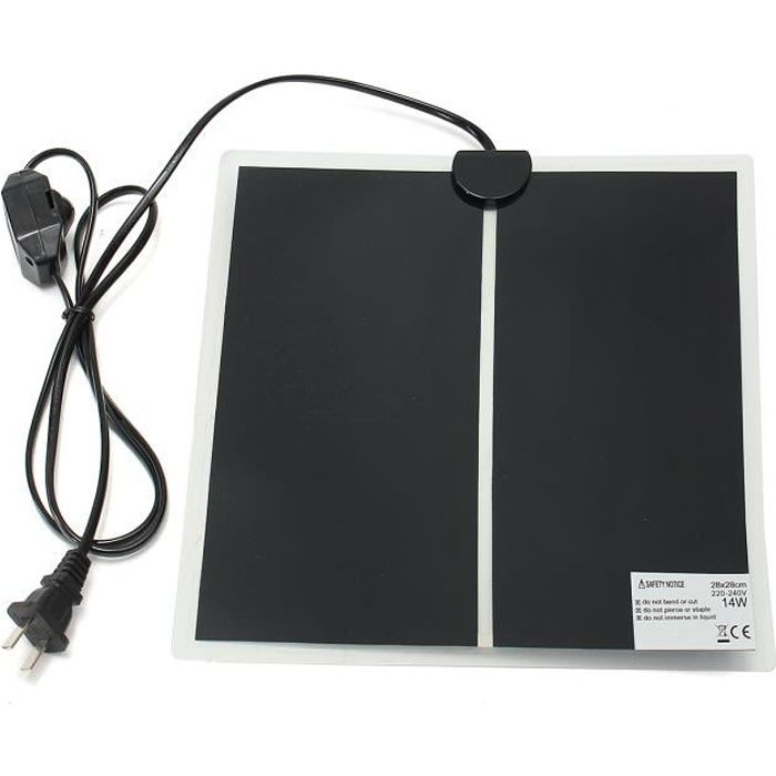 Comparer les prix de TEMPSA Tapis Chauffant 14W 28x28cm à Reptile Lézard Araignée Tortue Animal - Coussin Isolation Thermique Chauffage