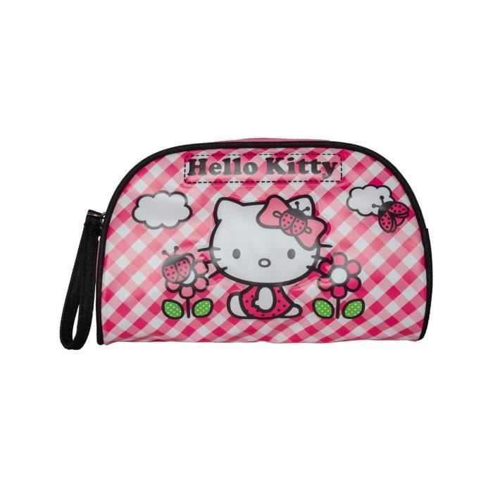 Trousse De Toilette Hello Kitty Floral Kitty | Vert Floral, Polyester, 24x14x10 Cm | Idéale Voyage, école