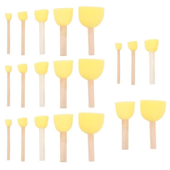 Set De Pinceaux éponge Pour Enfants – 6 Brosses En Mousse Pour Peinture, Loisirs Créatifs, Apprentissage Précoce Et Jardin D’enfants