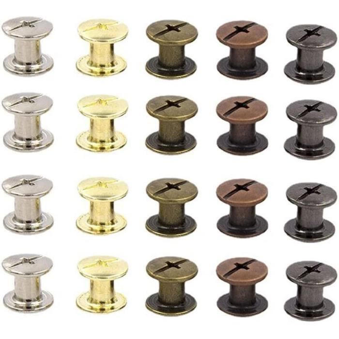 Lot De 100 Rivets En Cuir à Double Capuchon – 6x6 Mm – Métal Violet – Uxcell – Neufs