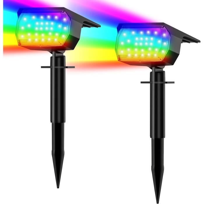 Lampe Solaire Couleur RGB LED Multicolore Jardin