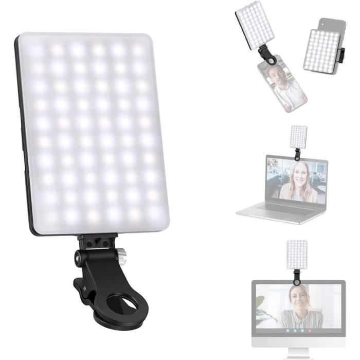 Neewer Kit d'Eclairage de Vidéoc LED avec Clip et Phone Holder pour iPhone, IRC 95+ à Intensité Variable avec 3 Modes d'Eclairage, 2