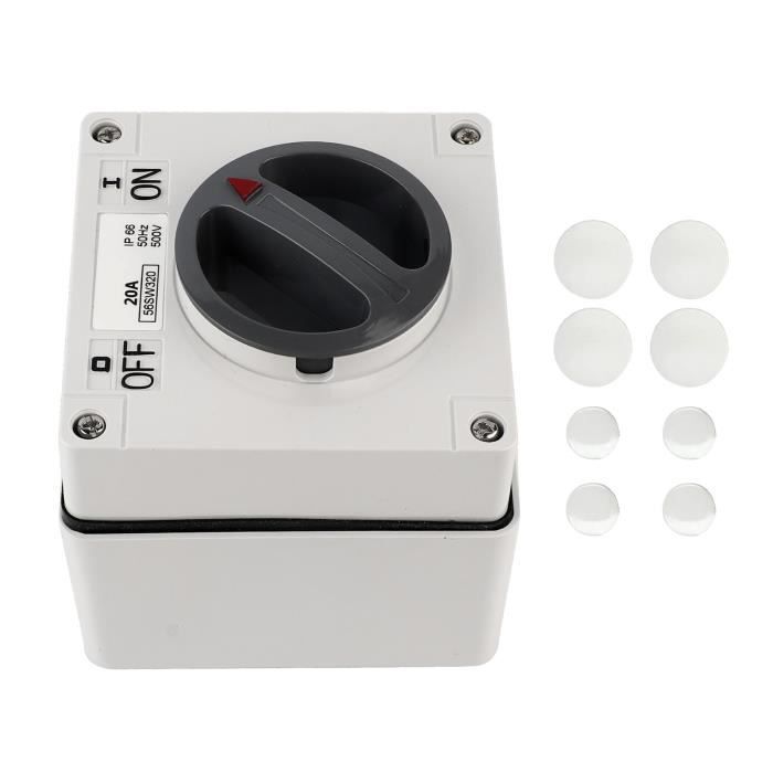 Boîtier Interrupteur Étanché IP66 250V 32A – Sélecteur Rotatif Marche/Arrêt 2 Positions Pour Extérieur