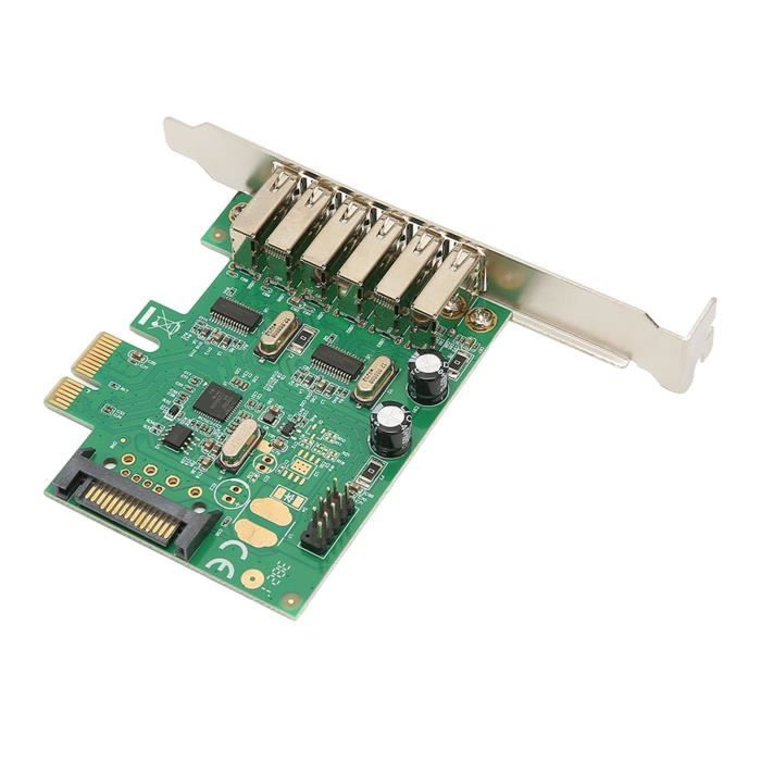 Carte d'extension PCIE vers USB Carte D'extension PCIE X 1 vers USB,6 ...