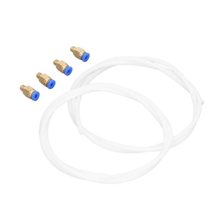 Tube PTFE 1m + 2 Raccords Pneumatiques Rapides PC4-M6 – Kit Complet Pour WEEFUN Tina 2 / Tina 2S Imprimante 3D