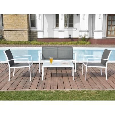 Salon De Jardin Oluniz En Textilene Un Canape 2 P Achat Vente