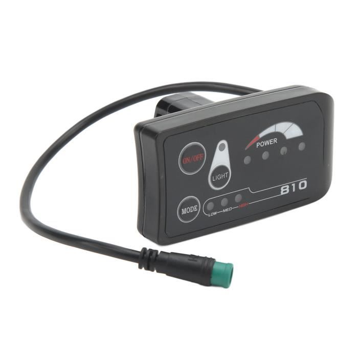 Shanrya Panneau D'affichage LED Pour Vélo électrique, Prise Mâle Boîtier ABS Interface 5 Broches Facile à Utiliser Compteur D'affichage De Puissance De Vélo électrique Robuste étanche Pour Le (24V