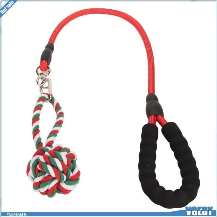 Comparer les prix de VGEBY Corde de jouets à mâcher pour animaux de compagnie Chien élastique remorqueur interactif dents animalerie jouet Rouge