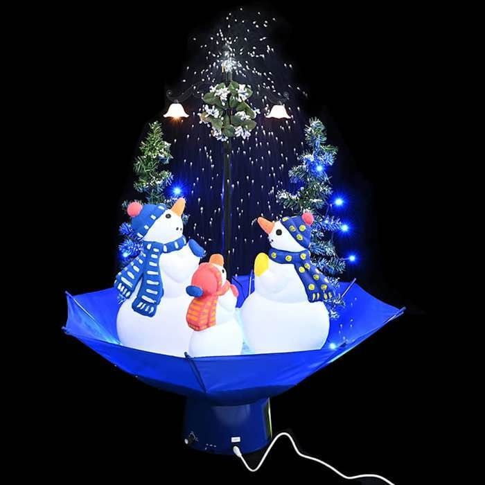vidaXL Arbre de Noël Neigeux avec Base de Parapluie Décoration de Noël Sapin Artificiel Salon Salle de Séjour Maison 289929