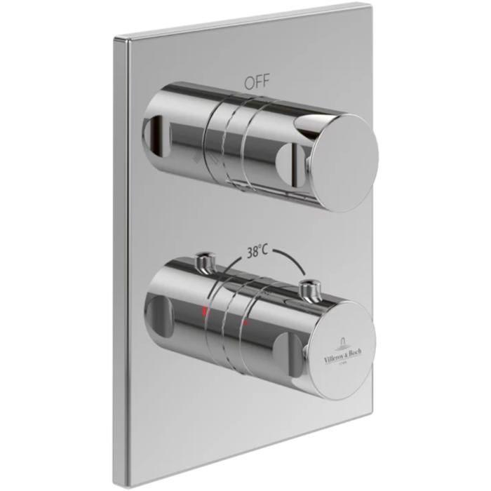 Mitigeur thermostatique encastré 2 voies VILLEROY ET BOCH Universal rectangle Chrome - vue 2