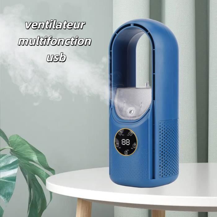 Ventilateur de bureau - Vvikizy - Ventilateur multifonction sans pale - Bleu - 300x120 mm - ABS PC - Vvikizy