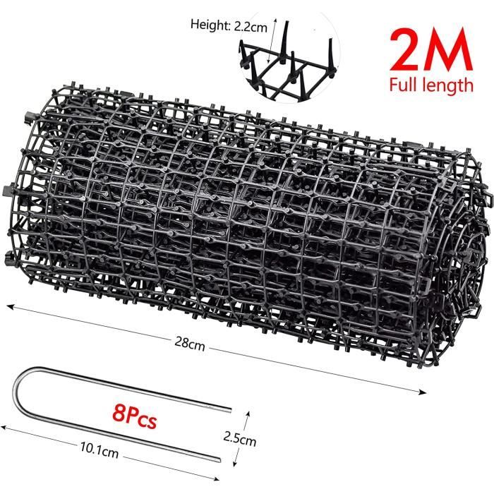 QWORK Tapis Anti-Chat - 200cm X 30cm - Tapis Répulsif Chat Avec Epine Pour Jardin