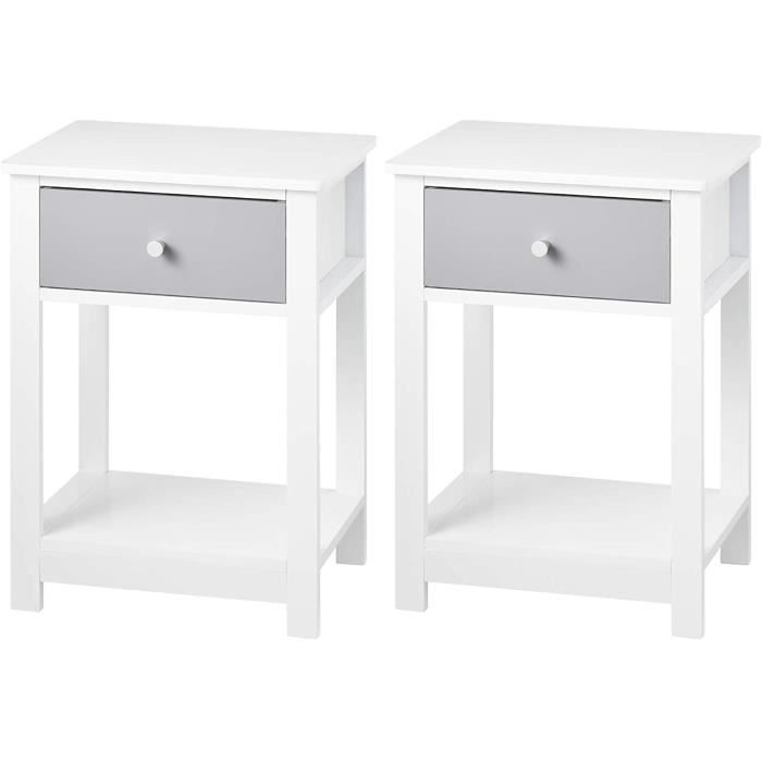 WOLTU Lot De 2 Table De Chevet En MDF Avec Tiroir. Table De Nuit Pieds En Bois Blanc 38x38x45 5cm 92290986 WOLTU Lot De 2 Table De Chevet En MDF Avec Tiroir. Table De Nuit Pieds En Bois Blanc 38x38x45 5cm 92290986